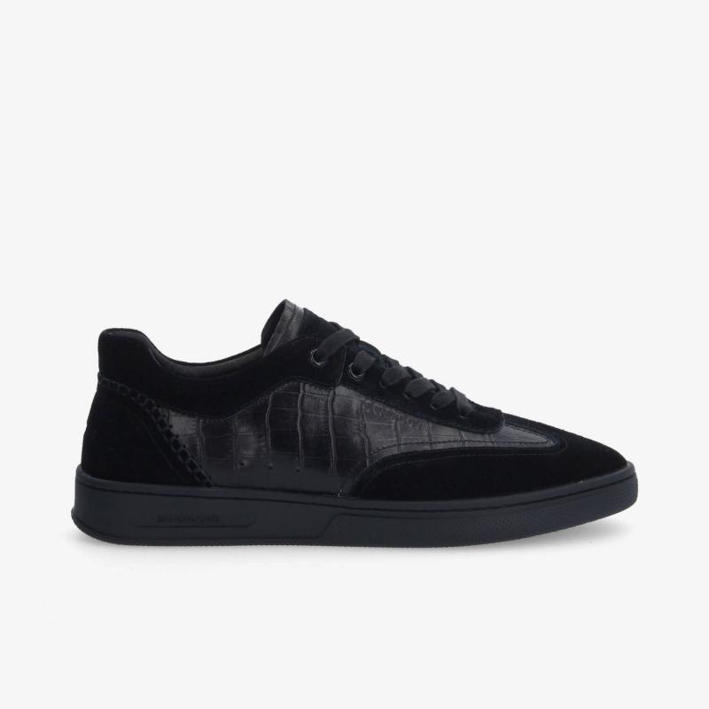 SAN MARINO SNEAKER M - MAT KROCO/SUEDE - BLACK